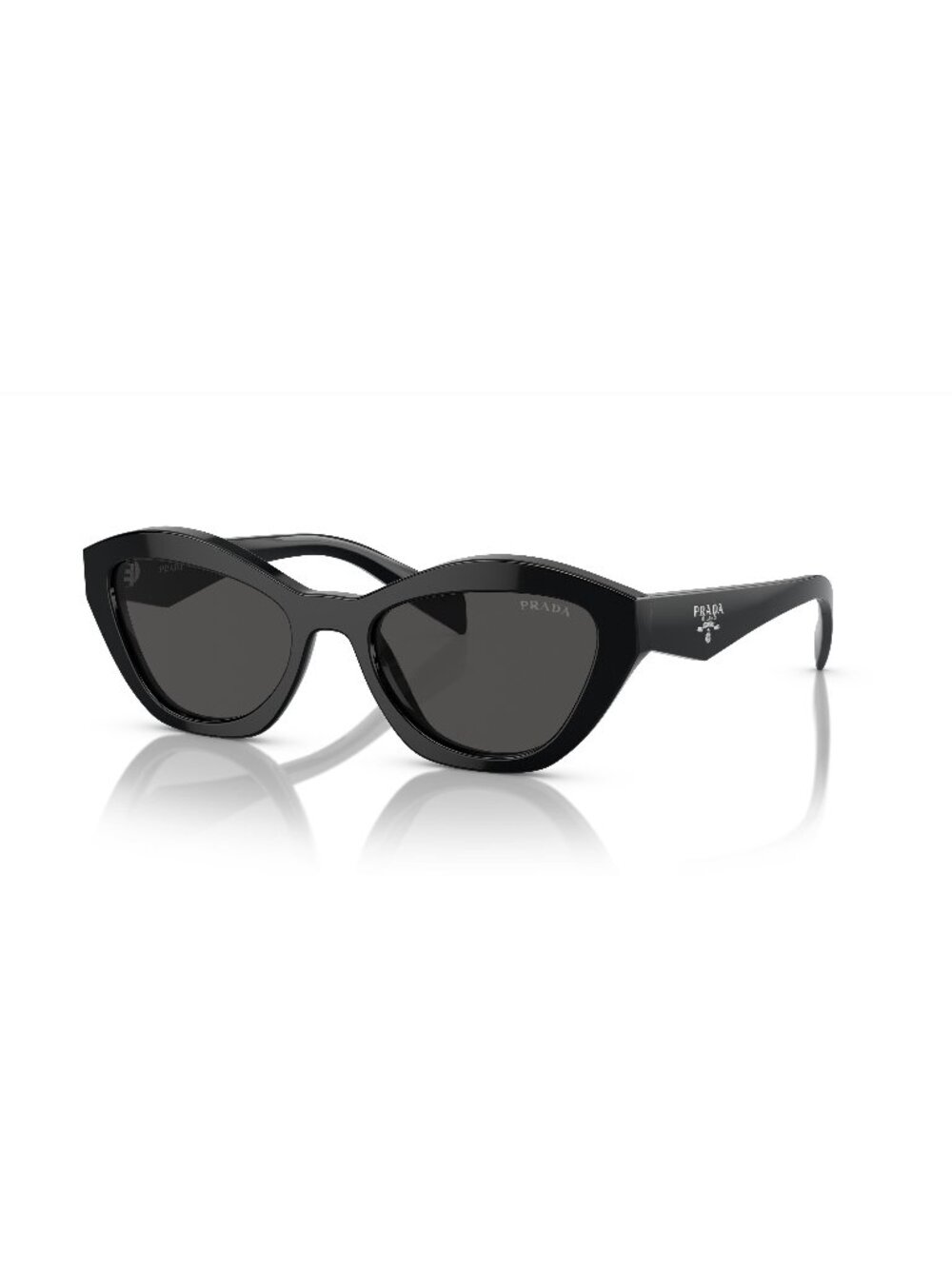 New Prada Women's Sunglasses Black Butterfly Grey Lens Acetate Frame PR A02S 52